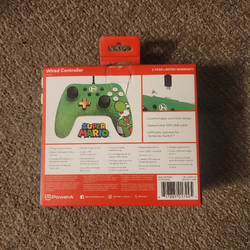Power A: Wired Controller for Nintendo Switch - Green Yoshi Edition - Picture 2 of 3
